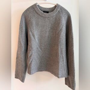 Quince Cashmere Fisherman Grey Crew Neck Sweater $100
